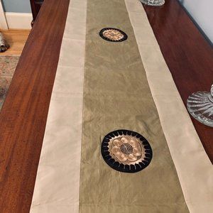 Table Runner in Silk with Chinese Flare